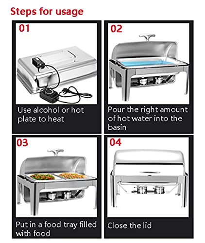 HHTX Tragbare Speisenwärmer, 9L, Buffetwärmer/Server, Speisentablett mit elektrischer Kochplatte beheizt, ideal für… – Bild 6