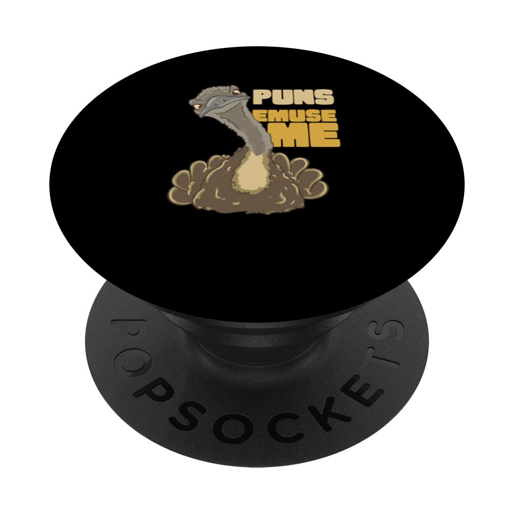 Emu Word Pun for Animal Lovers PopSockets Swappable PopGrip