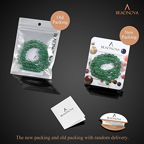 Image of BEADNOVA Green Aventurine Beads Natural Crystal Beads Stone Gemstone Round Loose Energy Healing with Crystal Stretch Cord for Jewelry Making (8mm, 45-48pcs)