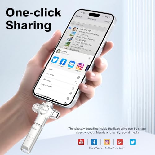 iDiskk 128GB Photo Stick – Photo & Video auto-Backup for iPhone, Android, Mac & PC – iPhone Storage Memory Stick for Transfer Files/Videos/Photos