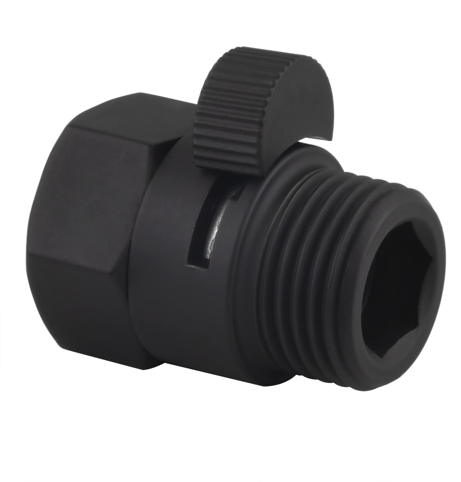 Shower Flow Control Valve, Brass Shut Off Valve for Hand Shower or Fixed Shower Head, G1/2" Shower Pressure Regulator Matte Black