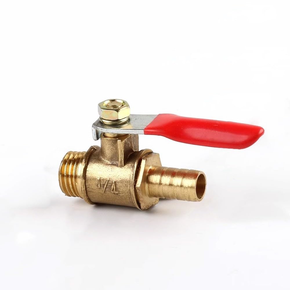 10 piezas de válvula de bola de 4-12 mm, conector de espiga de manguera, accesorio de tubería de cobre, adaptador de acoplador de rosca macho de 1/8'' 1/2'' 1/4'', tubo de 6 mm 1/4", 50 piezas, 1