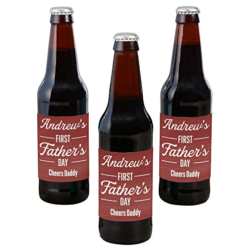 Personalization Universe Daddy's First Father's Day Custom Beer Bottle Labels - Unique Dad Birthday Gift, Perfect for Father's Day Celebrations, Personalized Beer Labels For Dads