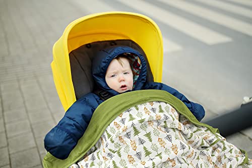 Dreams & Dimples Muslin Stroller Blanket - 100% Cotton Baby Stroller And Nursery Blanket- 4 Layered Super Soft Prewashed Crib, Tummy-Time Reversible Blanket (Into The Jungle) #TOP3