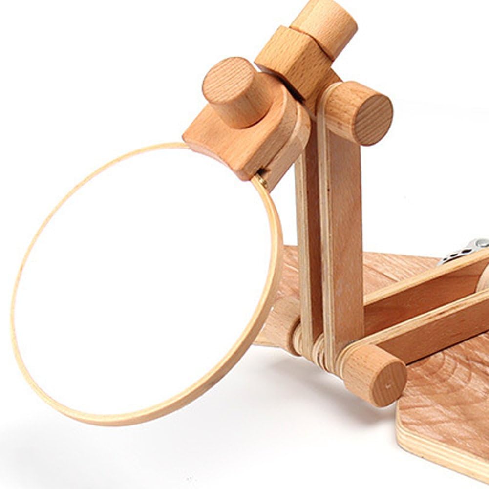 Soporte para bastidor de bordado de madera, soporte ajustable para manualidades, mesa de accesorios portátil, soporte multifuncional para punto de manualidades