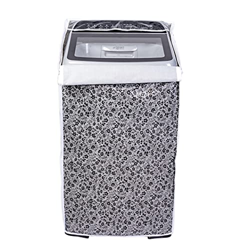 Classic® Top Load Washing Machine Cover Suitable for Samsung Back Panel 8.5 Kg, 9 Kg, 9.5 Kg, 10 Kg (63cmsX63cmsX93cms, Black & Grey)