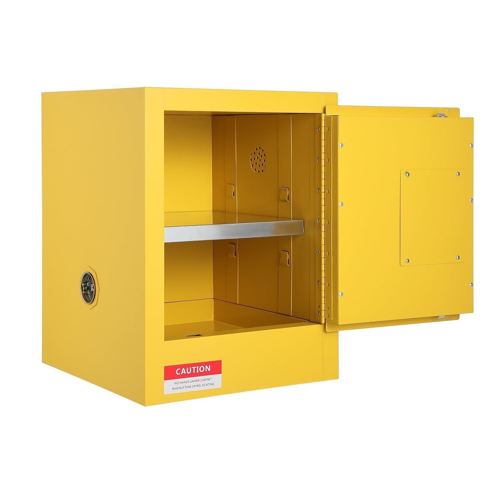 Armoire de sécurité inflammable avec étagère et bac rouge