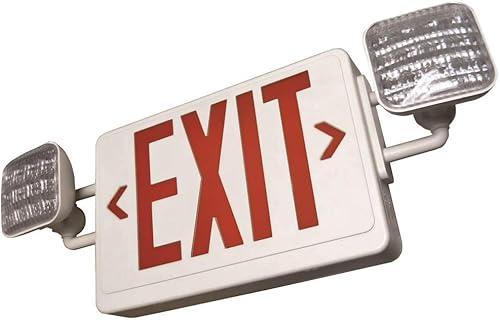 Miniatura 2 de Combo de señal de salida LED y luz de emergencia con batería de respaldo (rojo y negro, 1 unidad)