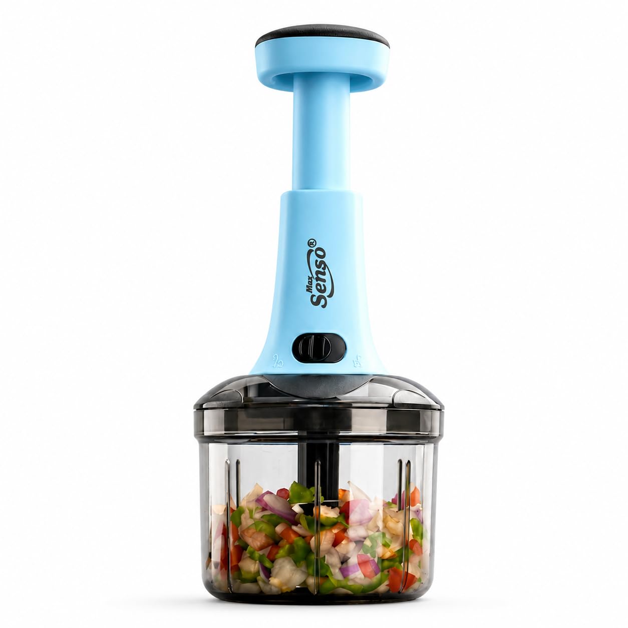 Max Senso Aline Push Chopper 950ml Vegetable Chopper with 4 Blades
