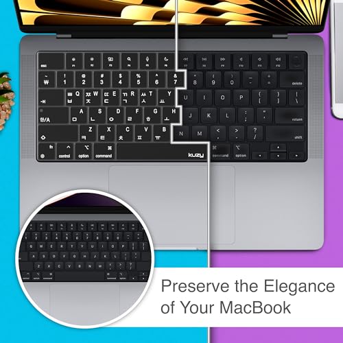 Kuzy K-1254.KOREAN Korean Macbook Pro Keyboard Cover 2024 2023 2022 14 Inch 16 Inch M3 M1 M2 Macbook Air Keyboard Cover 15 Inch 13.6 Inch Silicone Skin Ultra Thin thumb #2