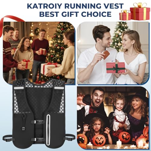 Kartoiy Running Vest Women With Water Bladder, Adjustable Running Hydration Vest Mens, Lightweight & Breathable Hydration Backpack For Trailrunning Hiking Marathon Cycling(Black) - 4