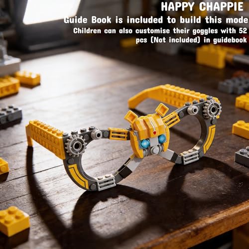 Image of Mechanical Goggles Building Blocks Set (52 PCS) | DIY Wearable Goggles Toy with Guide Book | STEM Educational Construction Toy for Kids 6+ Years