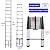 Telescoping Ladder, 16 FT Aluminum Telescopic Ladder Extension Collapsible Ladder for RV, Multi-Purpose Folding Ladder Roof Ladder Attic Ladder, Heavy Duty 330lbs Max Capacity Outdoor Work Ladder