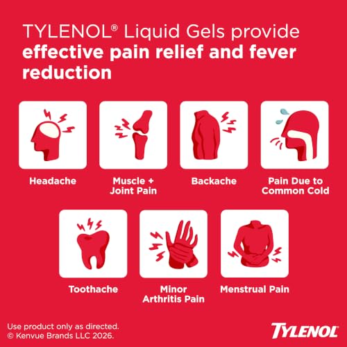 Image of Tylenol Extra Strength Liquid Gels, 500mg Acetaminophen, 2 x 75 ct | Pain Reliever & Fever Reducer for Adults, Fast-Acting Liquid Gel Capsules, Headaches & Minor Pain Relief, Twin Pack