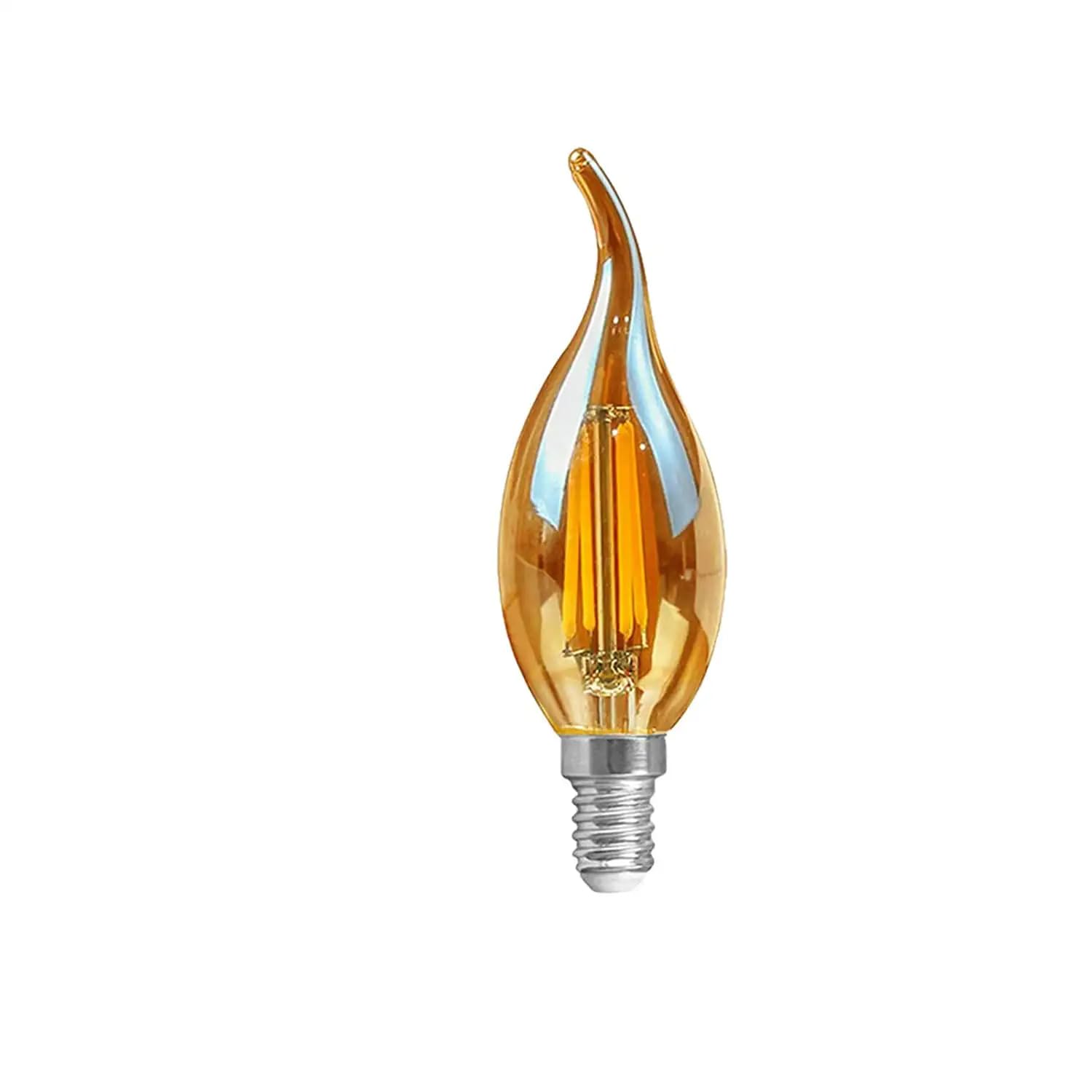 LEDSone 1 Pack E14 LED Dimmable 4W Warm White 2700K, C35 Bent Tip Flame Shape, Vintage Led Chandelier Light Bulbs, 40w Candelabra Halogen