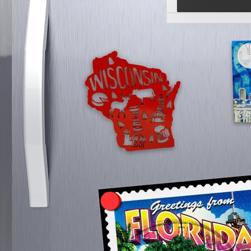 Imán decorativo Wisconsin 3 x 3.75 pulgadas miniatura 4