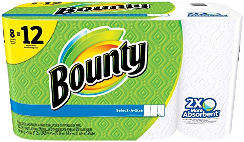 Bounty Select-A-Size Paper Towels, White, Giant Roll - 8 Pack