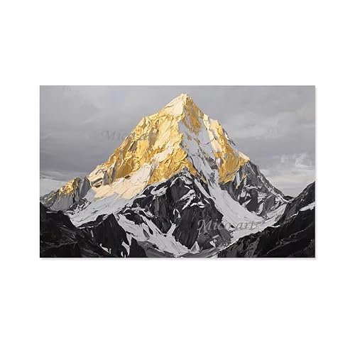 AEFOUU Linen Canvas Modern Abstract Paintings, Mountain Design Art Wall, Scenery Picture Decoration Artwork for Living Room(30x42cm/12x17in/Internal Frame)
