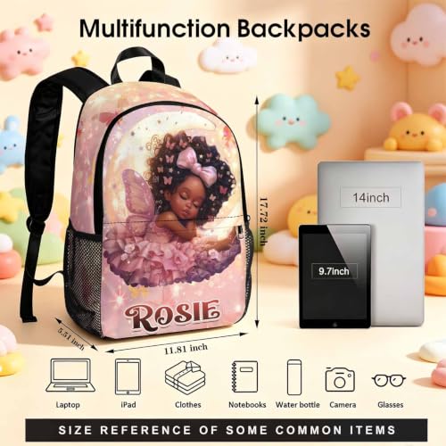 Image of Custom Girls Backpacks Personalized Backpack for Kids Back to School Set | Kid Customized Toddler Girl Backpack with Lunch Bag Book Bag Kindergarten Prek Preschool Gifts Shiny Little Girl