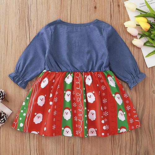 FYMNSI Baby Meisje Peuter Kids Kerst Outfit Leuke Rendier Katoen Lange Mouw Glitter Tutu Tule Prinses Jurk met Eiland Hoofdband 2 stks Xmas Party Kleding voor 1-4 Jaar - Afbeelding 3