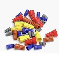 Vista 5 de 1000 piezas tuercas eléctricas de los conectores del alambre, terminales azules de la torsión del alambre de los casquillos de los resortes