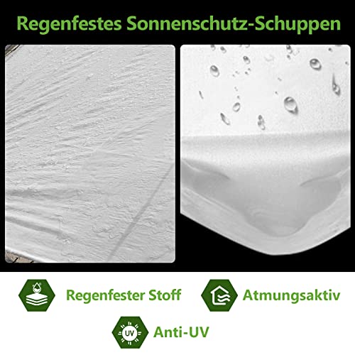 Jiubiaz Hühnerstall 3 x 2 x 2 m, verzinkter Stahlrahmen, PVC-beschichtetes Sechseckgitter, für Hühnerkäfige… – Bild 7