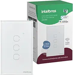 Interruptor Touch Inteligente Compatível Com Alexa Com 3 Teclas EWS 1003 Branco Intelbras