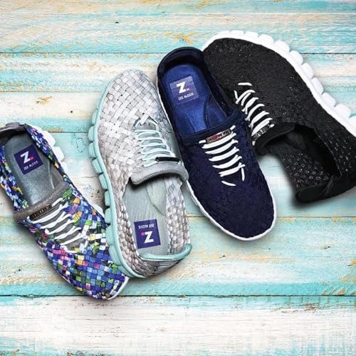 Image of Zee Alexis Women's Danielle Sneakers | Breathable Lightweight Flexible Casual Comfortable Slip-On No-Tie Elastic Laces Woven Shoes