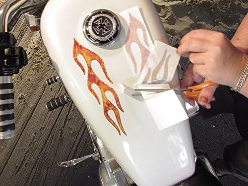 No. 28 Gold Foil Edition - Old School Flame Decals for Motorcycle Tank, fenders, Helmet. 28 pc. Set