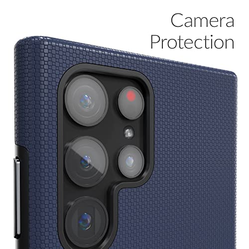 Image of Crave Galaxy S22 Ultra Case, Shockproof Protection Dual Layer Case for Samsung Galaxy S22 Ultra 5G (6.8 inch) - Navy