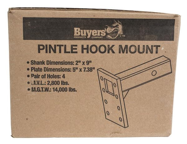 Image of Buyers Products PM87 Pintle Hook Mount 3-Position 2 Inch Receiver Black