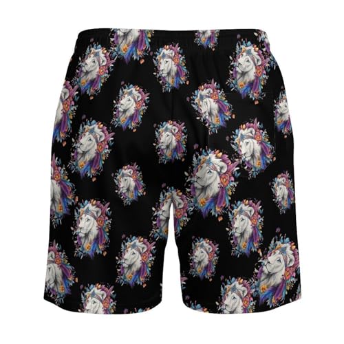 Wild Natural Colorful Lion Mens Swim Trunks Swimming Board Shorts with Compression Liner Summer Beach Bottom4