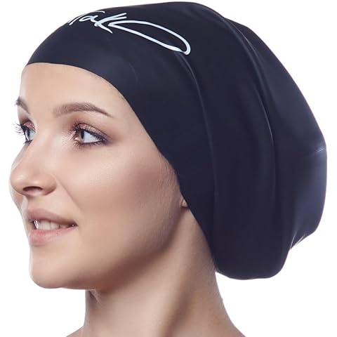 Swim Cap for Very Long Hair - Swim Cap Braids Dreadlocks - Bathing Swim Caps for Women Swimming - Swimming Cap for Women - XX Large Swim Cap Men Afro - Waterproof Silicone Keep Hair Dry Cover