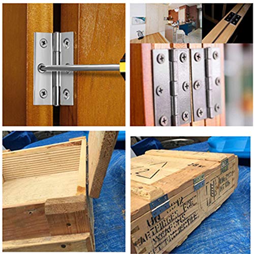 Aisibo 2 Inch Stainless Steel Folding Butt Hinges Silver Tone Home Furniture Hardware Closet Cabinet Door Hinge, 10 Pack #TOP4