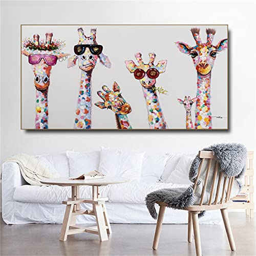 Peinture diamant kits complets famille girafe grand format 40x120