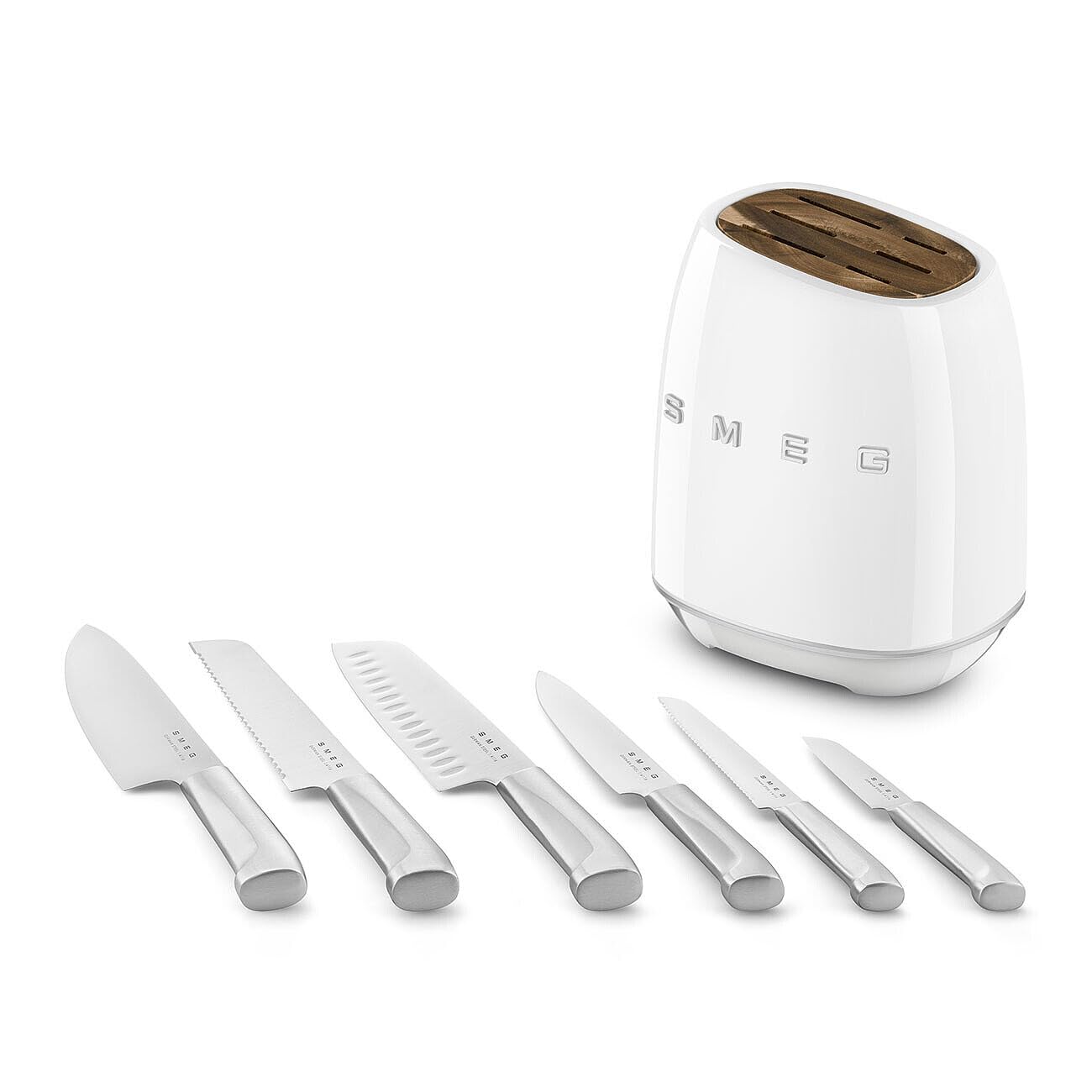 Ceppo con coltelli Smeg KBSF02WH 50 STYLE Bianco