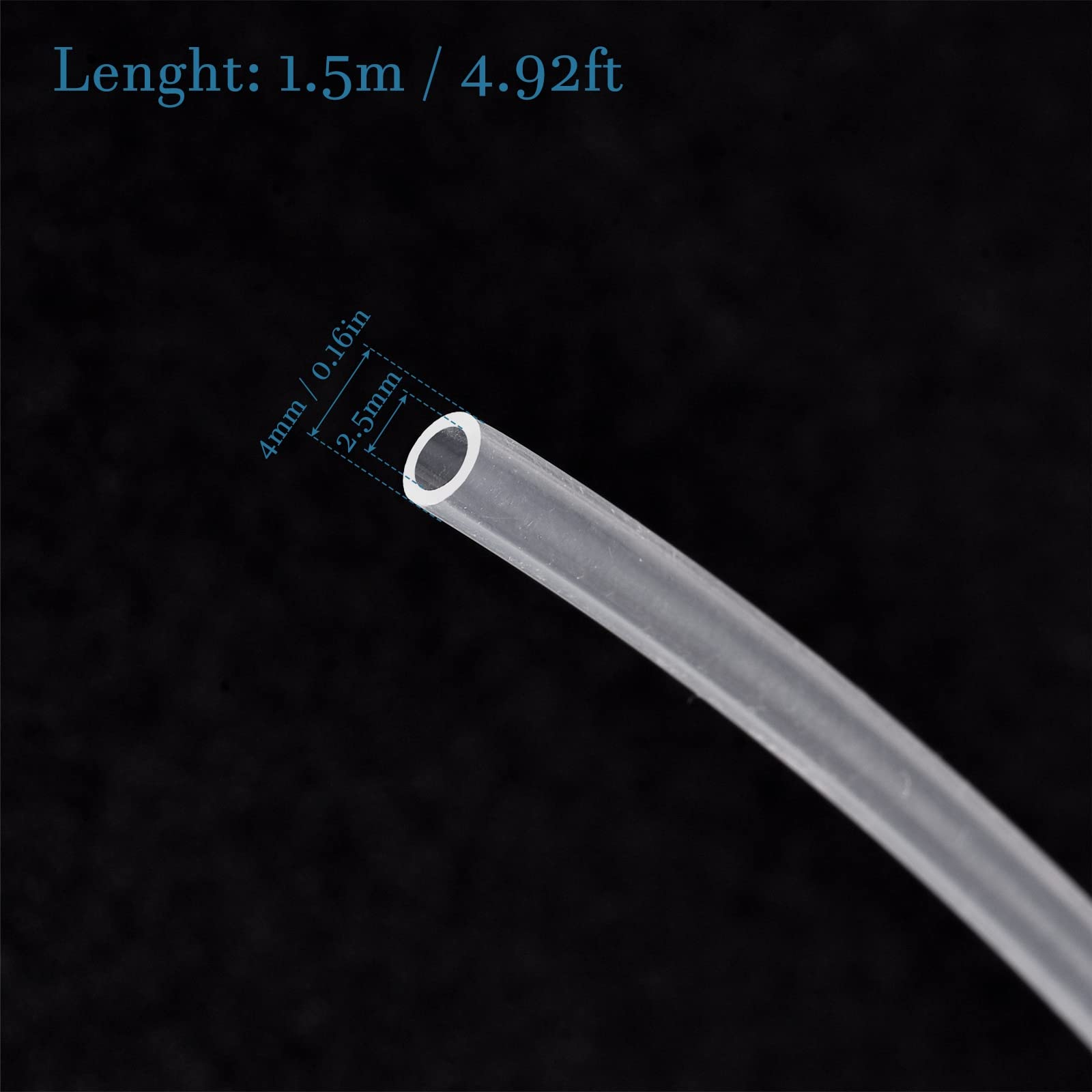 PVC Manicotto Tubo, 5mm(0.19") ID X 8mm(0.31") OD 1.5m Vinile Tubazione - Foto 2