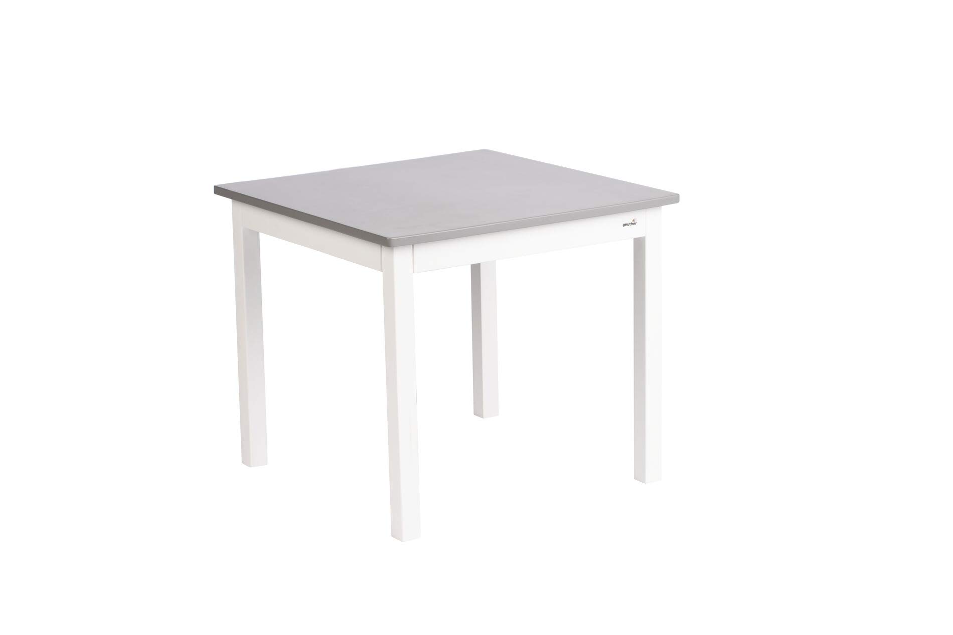 Grupo de asientos Geuther ACTIVITY | Juego con mesa de madera y 2 sillas para niños | Mesa para niños con sillas de madera | Diseño moderno | Altura ideal para niños | Gris/Blanco