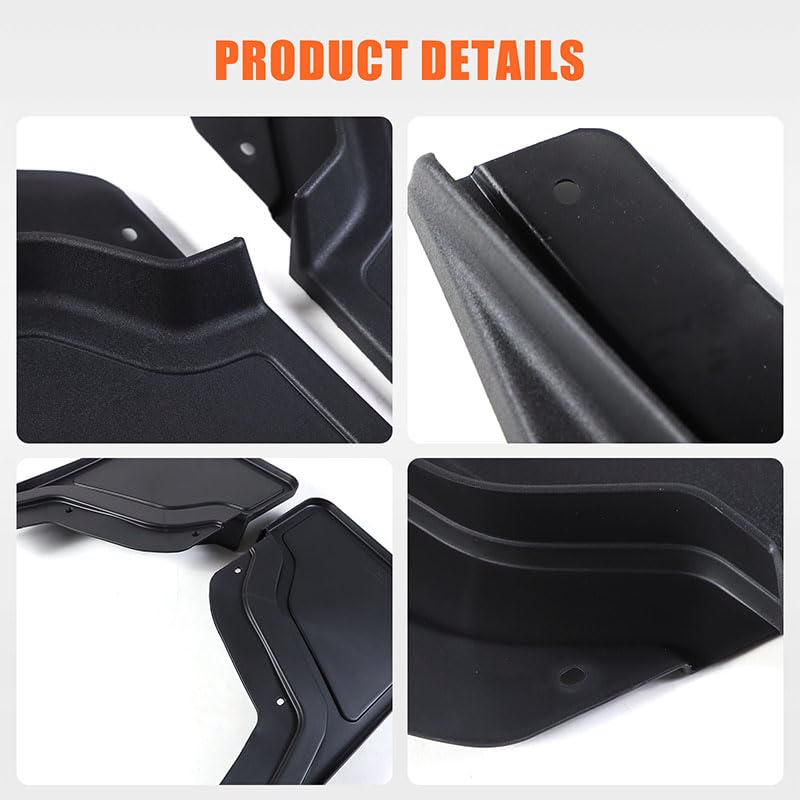 Image of Mud Flaps Splash Guards for Hummer EV Pickup Accessories No Drilling Mudguard Splash Guards Mudflaps Dirty Fenders for Hummer EV Truck 2022 2023 2024 2025 2026 (Black)