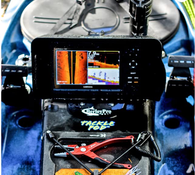 Image of BerleyPro Garmin Fish Finder Visor - Sun Cover & Glare Reduction - Fits Echomap UHD /UHD2 /Ultra, GPSMAP, Striker, Echomap Chirp & More - CNC Machined ASA Plastic