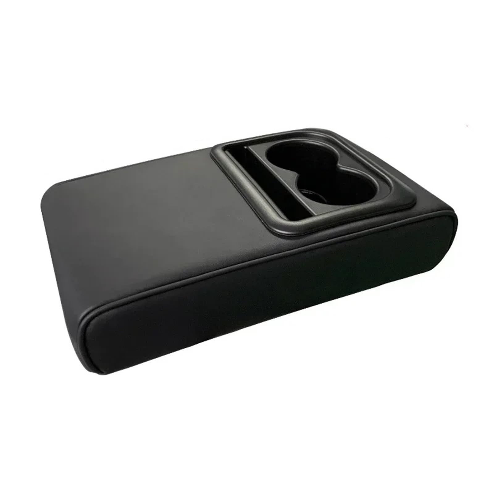 XINQQDC Console Armrest Auto Center Console Armrest Cushion With 2 Cup Holder PU Leather Armrest Pad Portable Car Armrest Pillow Cover Height Pad Car Armrest Organizer(B)