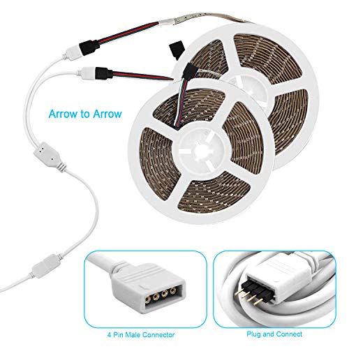 Icreating Led Strip Connectors 4 Pin, Rgb Led Light Connectors Kit Includes 5050 Led Connectors L Shape For Strip Lights 4Pin 10Mm Led Light Strip Connectors For Controller 4-Pin Led Connectors Jumper #TOP3