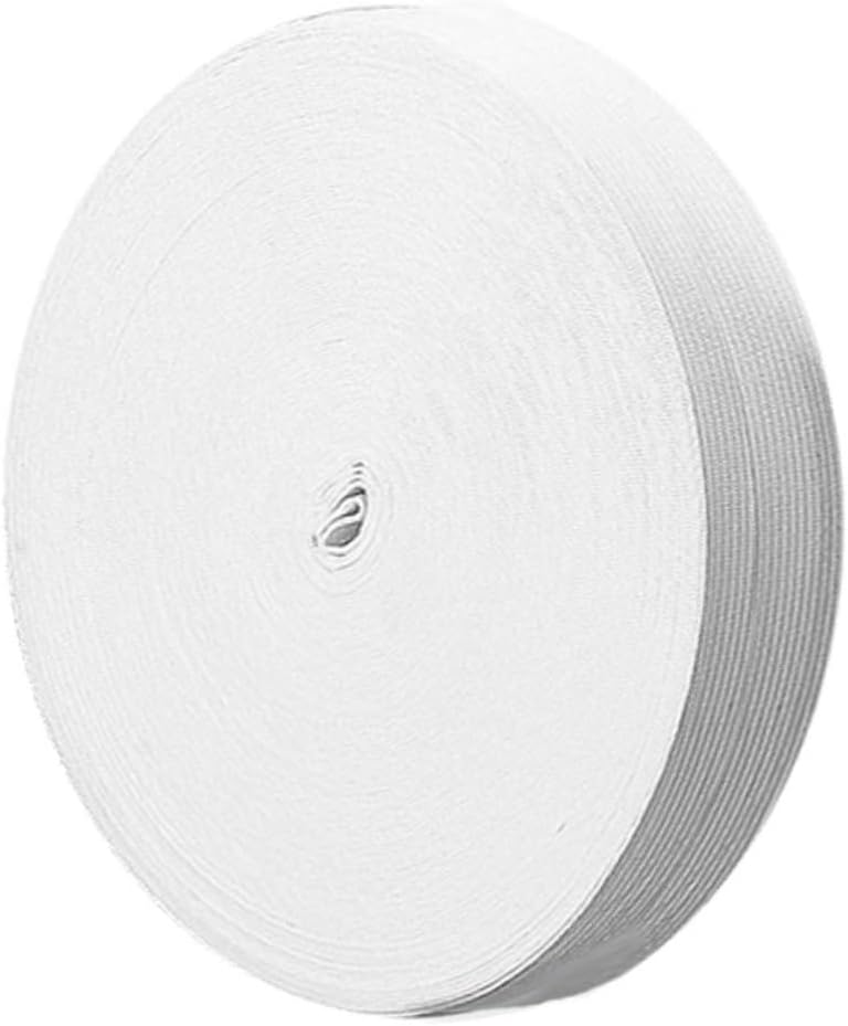 Flat Elastic Band Wide Knitting Elastic for Sewing Meters Long Durable Stretch Bands for Pants Skirts Wigs and Diy Projects White Color