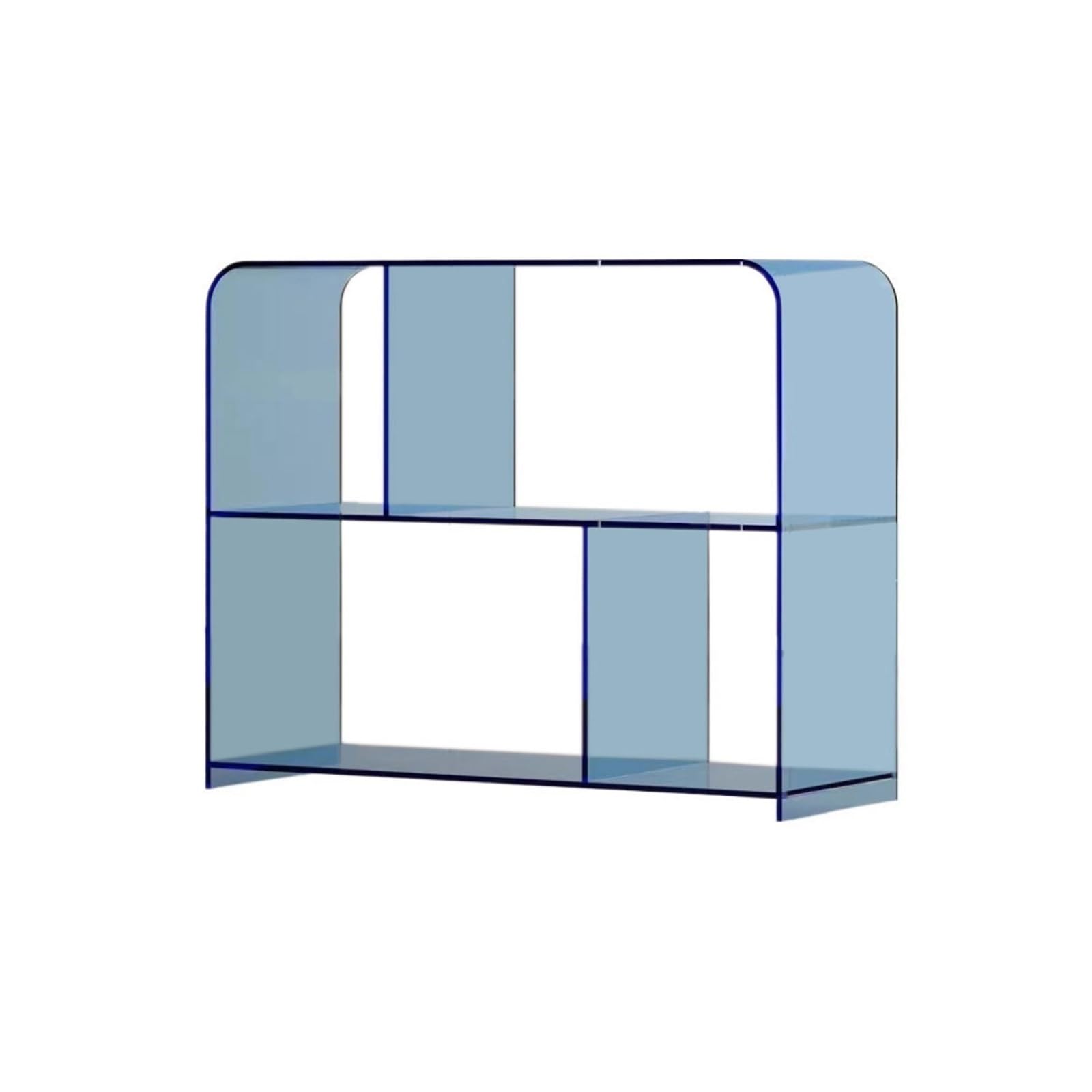 B3F7M4R9J2 CD stand Vinyl Record Storage Rack Transparent Acrylic Bookcase Magazine Sofa Side Table(Blue)