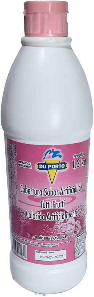 Cobertura Para Sorvetes Sobremesas Bebidas Vários Sabores 1,3kg (Tutti Fruti)