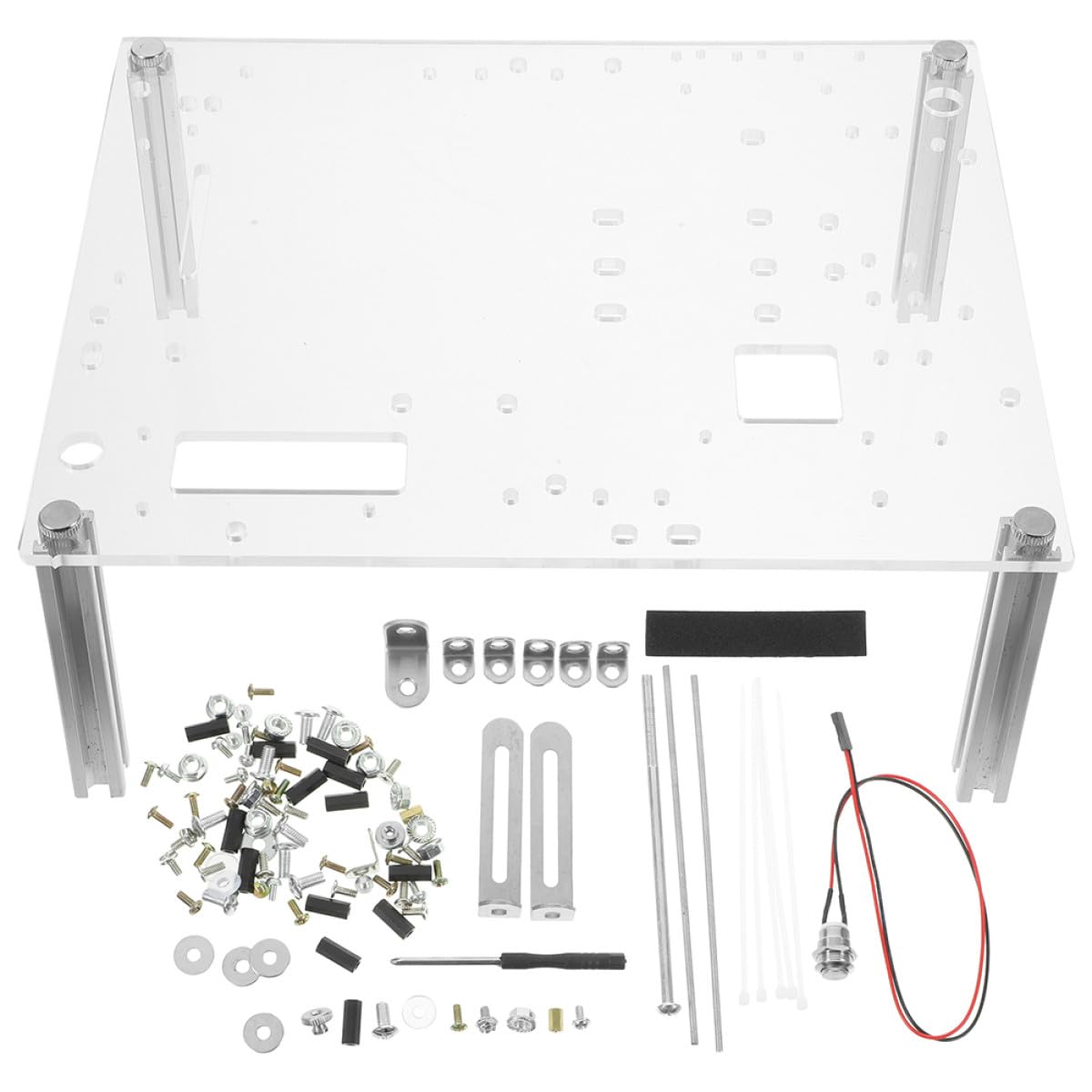 IMIKEYA Staffa per Case PC a Telaio Aperto Matx, Supporto Robusto per Schede Madri, Base Trasparente Flusso D’aria Ottimizzato, Resistente e Facile da Montare per Appassionati di Computer
