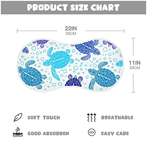 Sea Turtle Ocean Bubble Marine Turtles Muslin Burp Cloths for Baby 2 Pack 100% Cotton Baby Washcloths Bibs for Boy Girl2