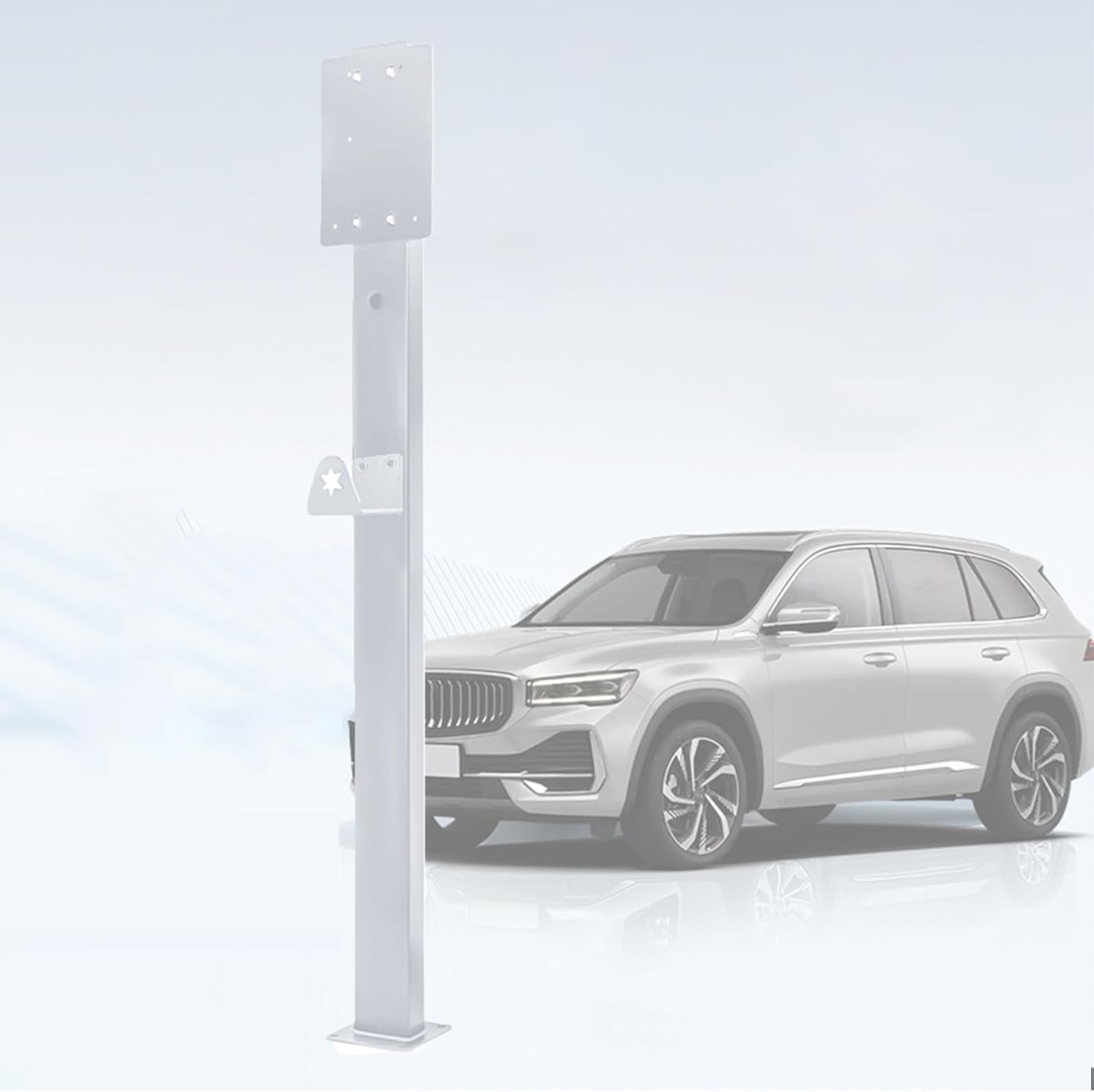 Outdoor EV Charger Enclosure Stand - Durable Pedestal for Electric Vehicle Charging Station, New Energy Vehicle Charger Pile, Heavy-Duty EV Charging Solution (Black-A)