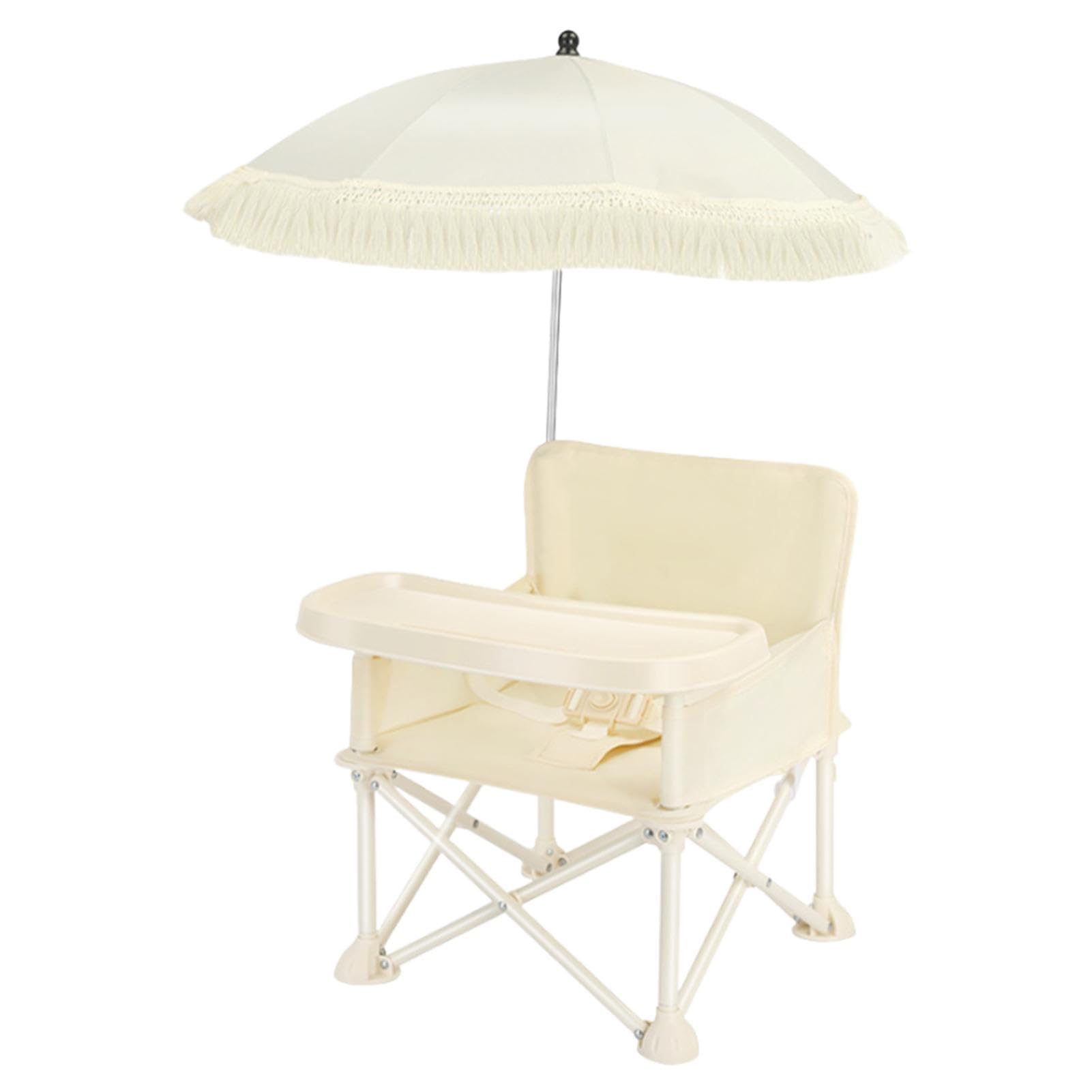 Sedia da pranzo per bambini, Sedia per pappa per bambini - Seduta da pranzo con rialzo con ombrellone, vassoio,Sedia da spiaggia da campeggio per e ragazze che viaggiano per mangiare, picnic, per uso