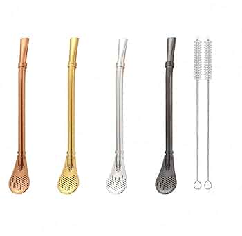 未使用品　銀製　ストロースプーン　6本セット　掃除用ブラシ付き 未使用品 銀製 ストロースプーン 6本セット 掃除用ブラシ付き